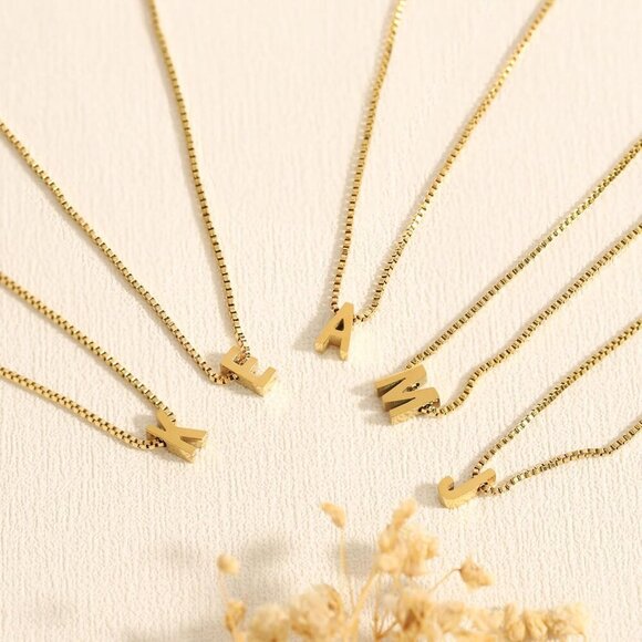 Initial Necklaces for Women - Dainty 18K Gold Plated Initial Necklace Tiny A-Z P - Picture 6 of 6